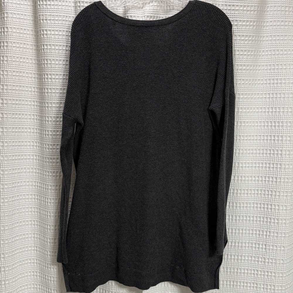 CAbi Clair Snuggle Gray Cotton Blend Sweater Knit Tunic Sz S oversized comfy GUC - Picture 6 of 7